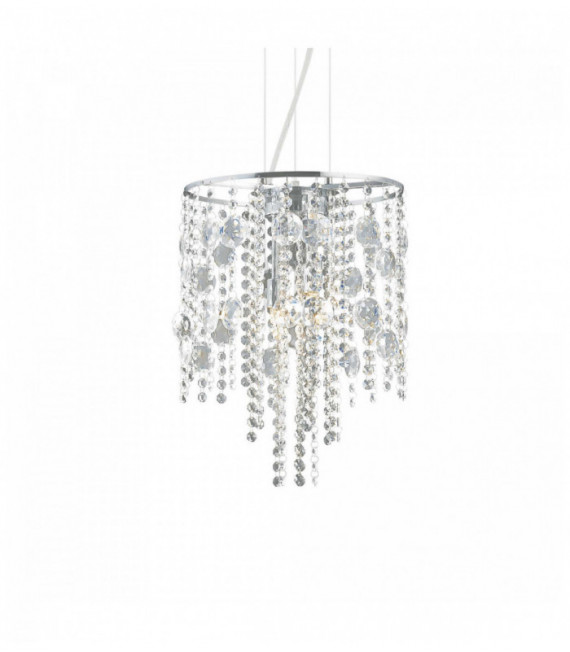 Suspension Chromée en cristal EVASIONE 4 ampoules