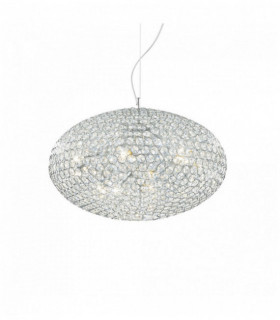 Colgante de cromo en cristal ORION 8 bombillas