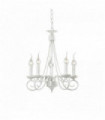 Antique white BRANDY pendant light 5 bulbs