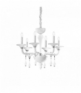 Suspension Blanche MIRAMARE 6 ampoules