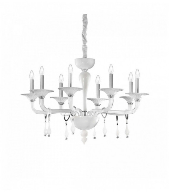 Lampada a sospensione bianca MIRAMARE 8 lampadine