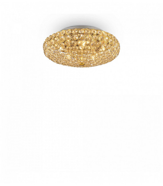 Plafoniera dorata in cristallo KING 5 lampadine