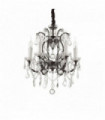 Black crystal pendant lamp LIBERTY 6 bulbs