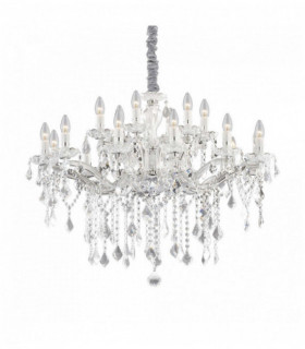 Suspension Chromée en cristal FLORIAN 18 ampoules