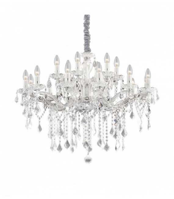 Chrome pendant in FLORIAN crystal 18 bulbs