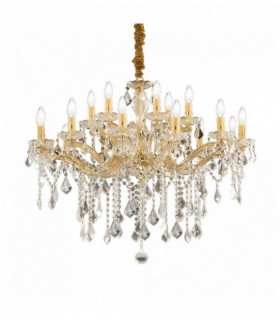 Golden pendant in FLORIAN crystal 18 bulbs
