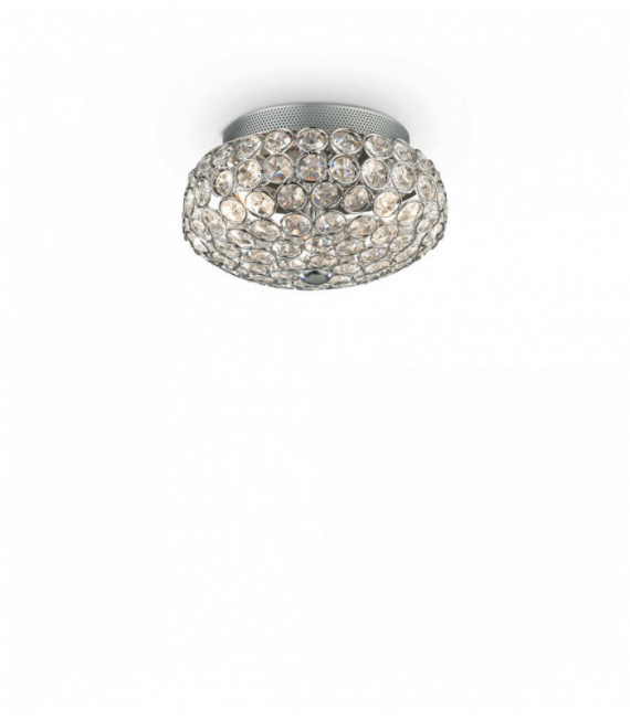 Lampada da soffitto cromata KING in cristallo 3 lampadine