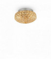Golden ceiling light in crystal KING 3 bulbs