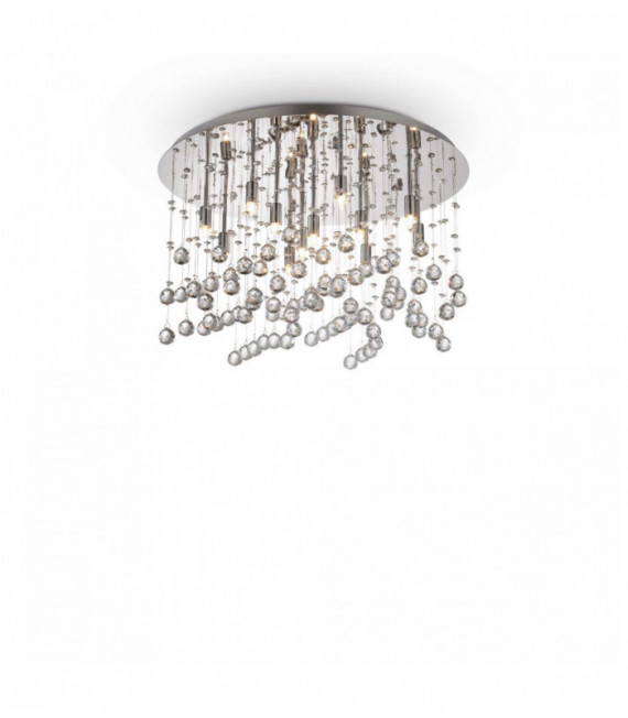 Luz de techo de cristal cromado MOONLIGHT 12 bombillas