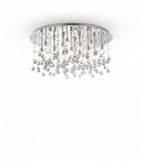 Chrome ceiling lamp MOONLIGHT crystal 15 bulbs