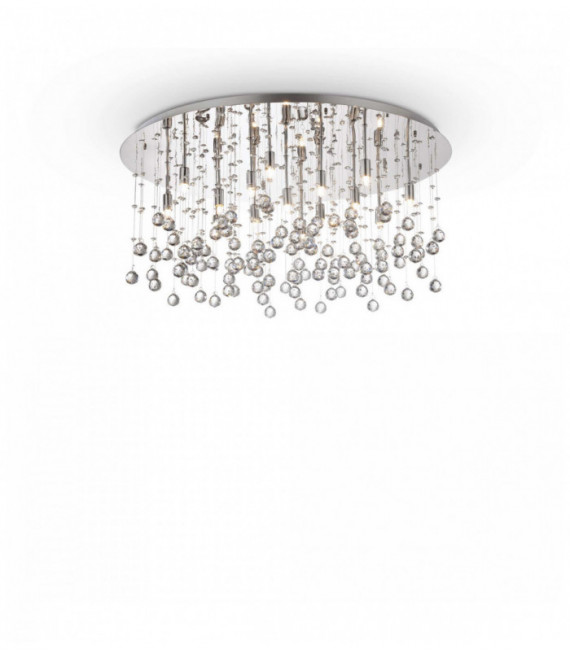 Plafonnier Chrome en cristal MOONLIGHT 15 ampoules