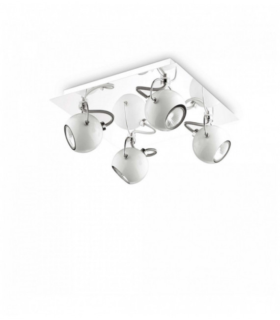 White ceiling light LUNARE 4 bulbs