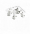 White ceiling light LUNARE 4 bulbs