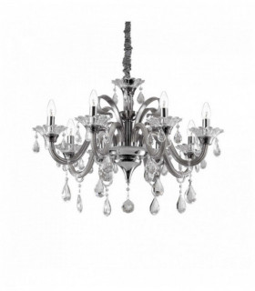 Gray COLOSSAL crystal pendant light 8 bulbs