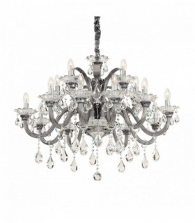 Gray COLOSSAL crystal pendant light 15 bulbs