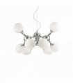 White pendant light NODI BIANCO 9 bulbs