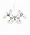 White pendant light NODI BIANCO 15 bulbs
