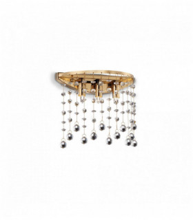 MOONLIGHT Aplique de cristal dorado con 3 luces