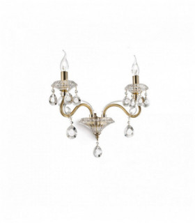 2-light golden NEGRESCO crystal wall light