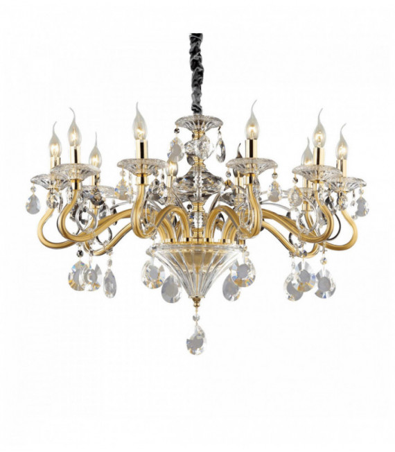 Golden pendant in crystal NEGRESCO 10 bulbs