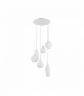 Sospensione bianca SOFT 6 lampadine