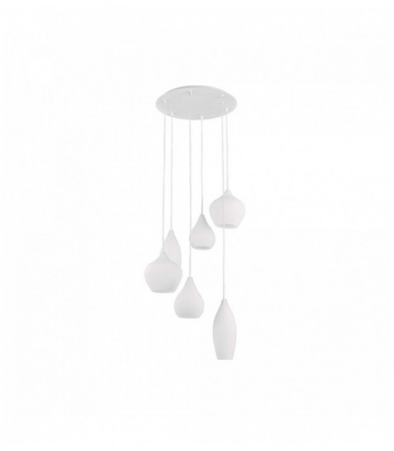 Sospensione bianca SOFT 6 lampadine