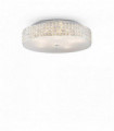 9-light white ROMA crystal ceiling light