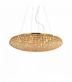 Lámpara colgante de cristal Golden KING 12 bombillas