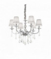 PANTHEON silver crystal pendant light 6 bulbs