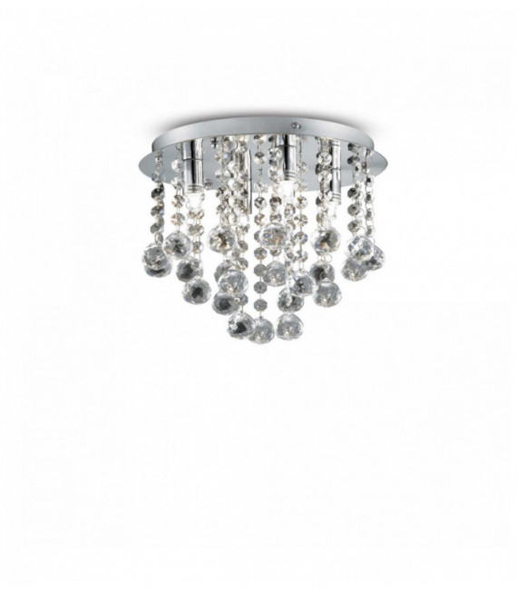 Plafoniera in cristallo cromato BIJOUX 4 lampadine
