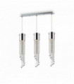 Suspension Chromée en cristal GOCCE 3 ampoules