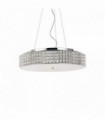 Chrome-plated crystal pendant ROMA 9 lights