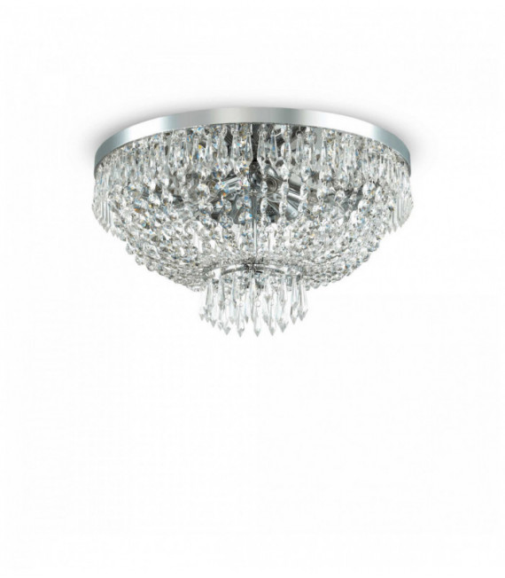 Plafonnier Chrome en cristal CAESAR 6 ampoules