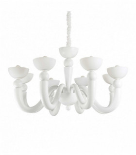 Lampadario bianco BON BON 8 lampadine