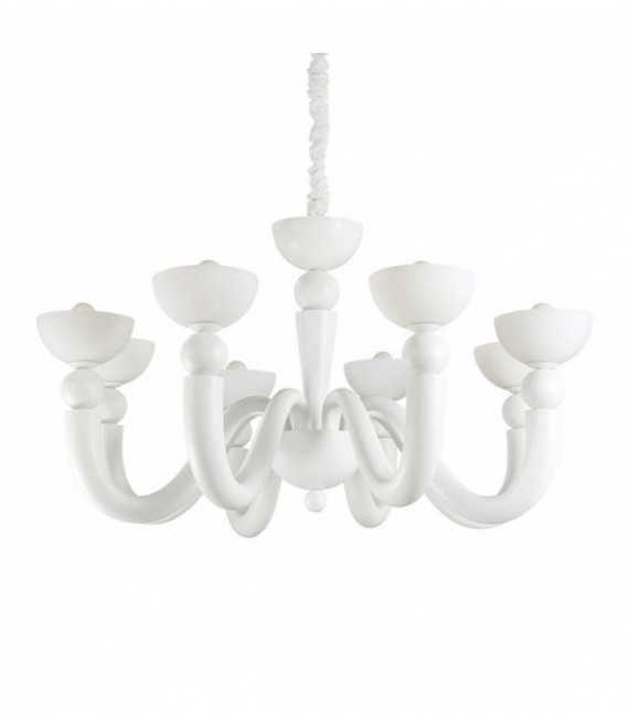 Lampadario bianco BON BON 8 lampadine