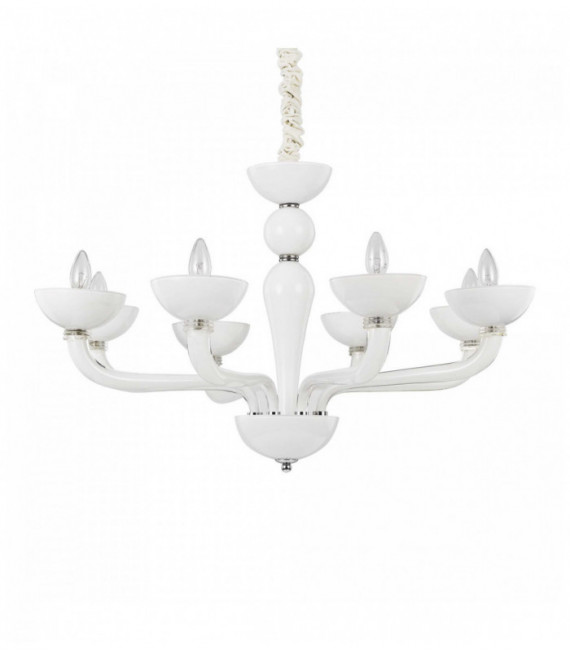 White pendant lamp CASANOVA 8 bulbs