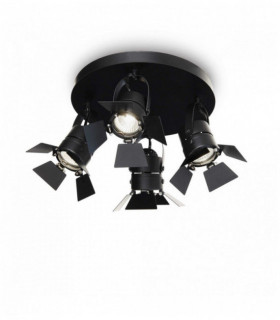 Plafoniera CIAK nera 4 luci