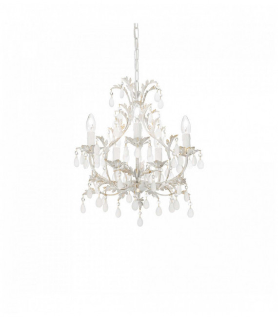 Antique white pendant light CASCINA 5 bulbs