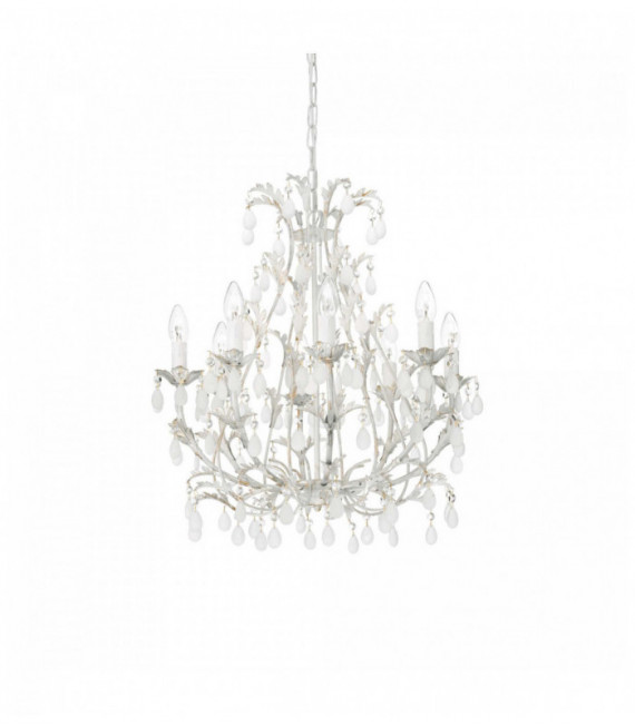 Suspension Blanche antique CASCINA 8 ampoules