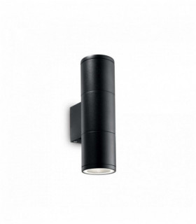 Aplique negro GUN 2 bombillas aluminio