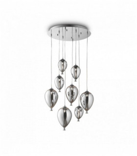 Chrome pendant CLOWN 8 bulbs