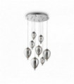 Chrome pendant CLOWN 8 bulbs
