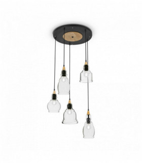GRETEL lampada a sospensione nera 5 lampadine