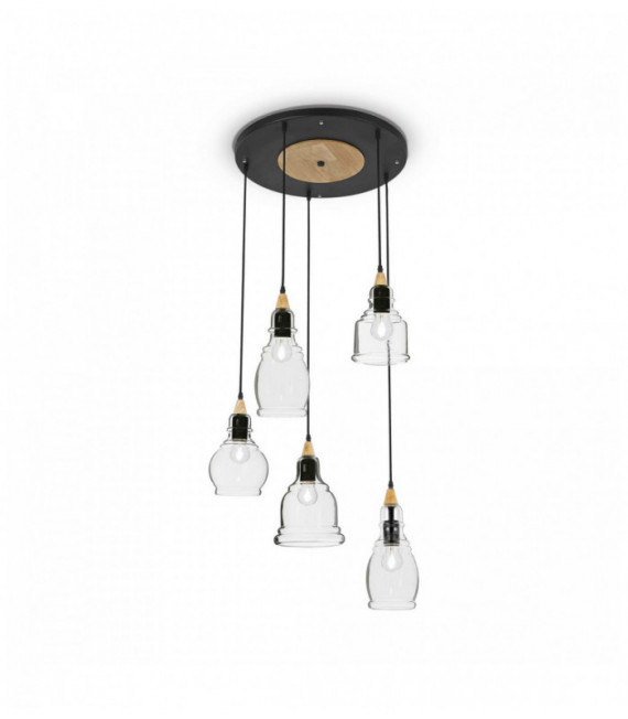 GRETEL black pendant light 5 bulbs