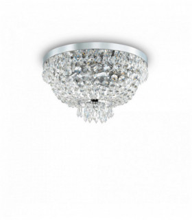 Lámpara de techo de cristal cromado CAESAR 5 luces