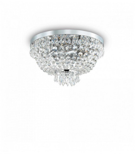 Ceiling light chrome crystal CAESAR 5 lights