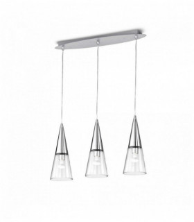 CONO lampada a sospensione cromata 3 lampadine