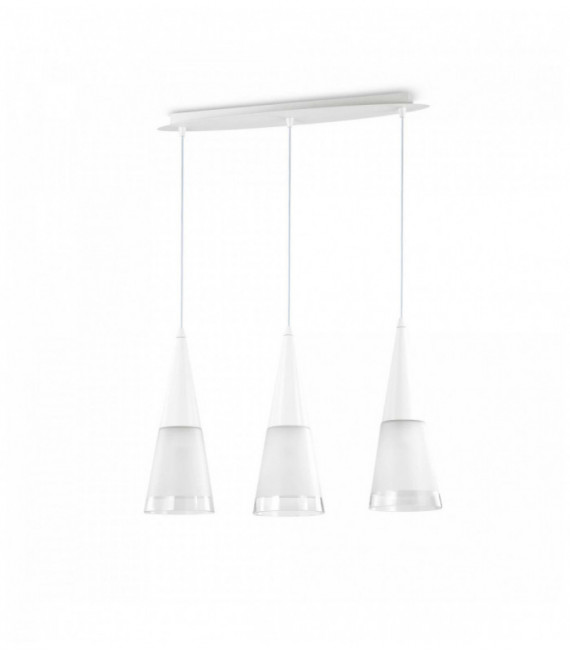 Weiße CONO Pendelleuchte 3 Lampen