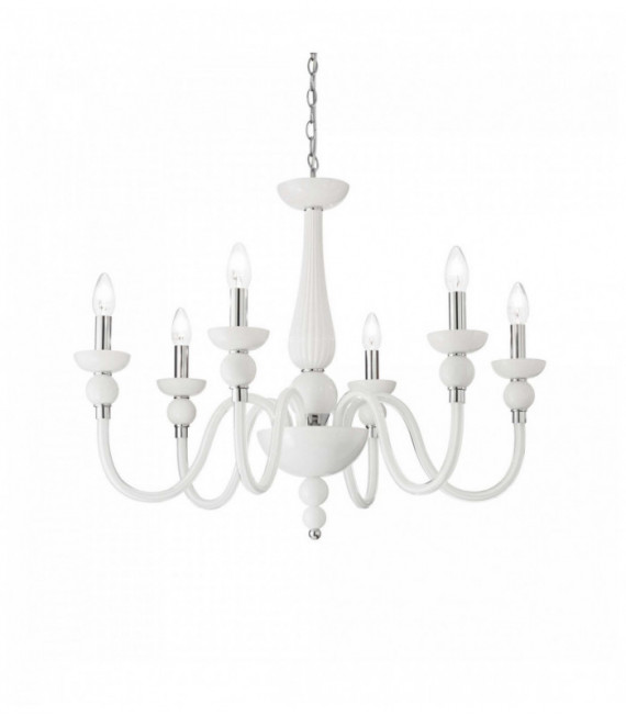 Lampadario DOGE bianco a 6 luci