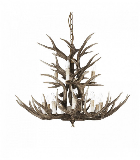 Beige CHALET pendant light 12 bulbs